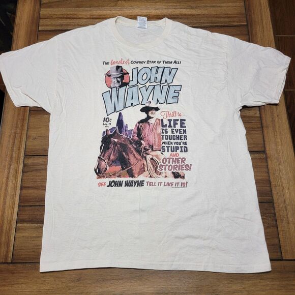 John Wayne SS White Unisex Tee "The Greatest Cowboy Star..." - Size XL - Picture 2 of 4